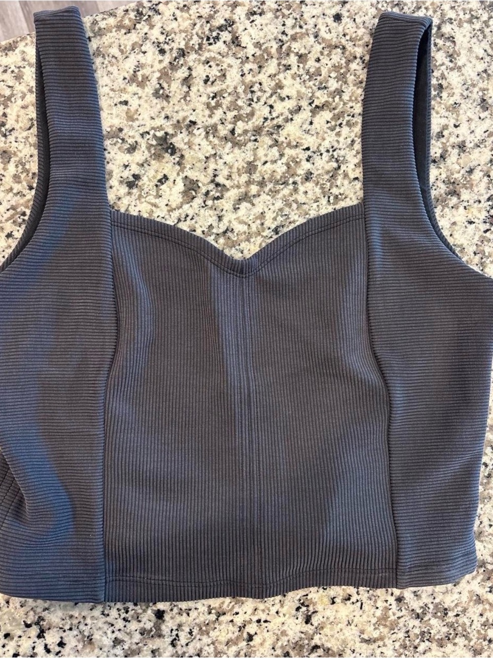 lululemon athletica Ribbed Sweetheart Crop Tank - Dark Gray